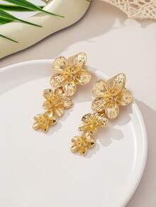 1 Set/1 Pair Fashionable Floral Element Earrings, Ring, Bracelet For Women, Suitable For Party, Daily Wear, Valentine's Day, Wedding, New Year, Mother's Day