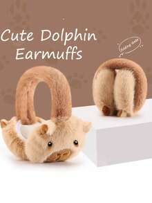 1pc Cute Capybara Ear Muffs, Thick Fleece Ear Warmers For Autumn/Winter, Warm And Cold-Proof Ear Covers - Multicolor - View 6