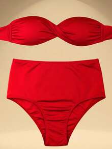 Women Bikini Sets - 紅色 - 查看 4