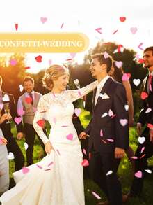 1000 tờ giấy hình trái tim, giấy hình trái tim cỡ lớn dùng để trang trí bàn tiệc ngày lễ tình nhân, đám cưới, sinh nhật, tiệc độc thân, tiệc bóng bay (đỏ/trắng/hồng/đỏ hồng) - Hồng - Xem 3