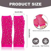 Long Style Rhinestone Fingerless Fishing Net Gloves, Small Steampunk Sleeves, Women's Role-Playing Party Costumes, Dance Party Holiday Supplies, Women's Fishing Net Rhinestone Gloves Fingerless Fishing Net Sleeves - Multicolor - View 2