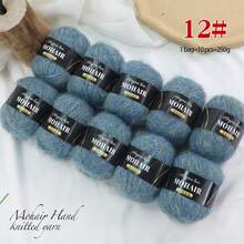 10 Balls/Pack, Long Mohair Alpaca Knitted, Knitting Yarn For Sweaters, Vests, Shawls, Hand-Knitting Yarn In Multiple Colors, Fine Mohair, Warm And Skin-Friendly
