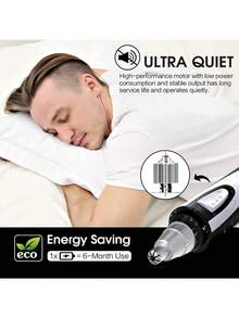 Cortapelos para orejas y nariz – cortador profesional sin dolor para cejas y pelo facial para hombres y mujeres , recortadora a pilas con IPX7 impermeable, cuchillas de doble borde para fácil limpieza en color negro - Negro - Ver 6