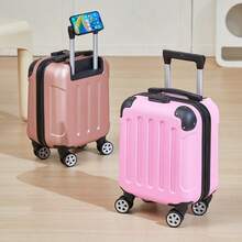 New Spring/Autumn Carry-On Luggage Mini Suitcase With Password Lock & Spinner Wheels, Lightweight Travel Case With Phone Holder & Corner Guards, Suitable For Short Trips - Multicolor - View 5