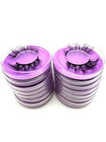 10/16/21 Pairs Fluffy&Thick 3D False Eyelashes With Glitter Paper Box,Lashes Bulk Christmas Gifts,3D Cat Eye Eyelashes Natural Soft,Protable, Makeup Manga Lashes,Dramatic Messy Mink Lashes Wispy, Individual Package Faux Mink Lashes Wholesale - 黑色 - 查看 3