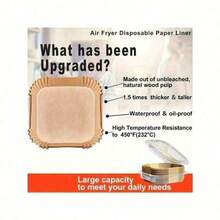 Square Air Fryer Mat - Non-Stick Baking Paper, Suitable For Air Fryer, Perfect For Cooking And Microwave Use, - Free Delivery - Local Ready Stock - Brown - View 3