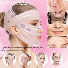 OranSee Faja Facial 2 en 1 Reutilizable - Doble Banda Ajustable con Tecnología V-Lifting, Elimina Papada y Flacidez en 30 Minutos, Material Transpirable para Uso Diario y Nocturno, Talla Única - 1 - Ver 5