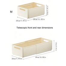1个简约白色可扩展收纳盒，抽屉式橱柜收纳盒，适用于厨房台面和食品储藏室，节省空间的多隔层桌面收纳盒，可存放零食和杂物，也可用于办公桌、工艺品、珠宝和化妆品等，模块化设计，用途广泛，方便取用，轻巧便携，是日常收纳的理想之选。 - 白色 - 查看 7