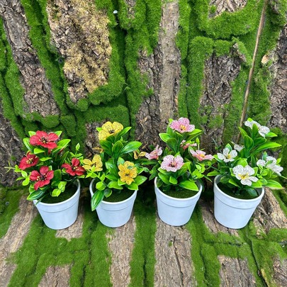 Artificial Violet Potted Plants With Green Leaves, Birthday Home Decoration, Living Room Plastic Desktop Artificial Flowers, Desktop Ornaments, Valentine's Day, Mother's Day, Grandparents Day Decorations