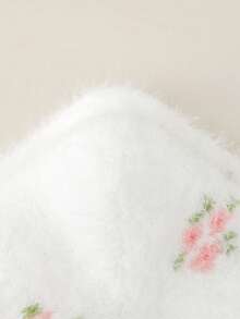 1/5 Paar Mädchen Herbst/Winter Neue Weiße Nerz Samt Socken, verziert mit süßer Tulpen Blumen & Schleife Deko, modischer College Stil, weich & bequem Knöchel/Crew Socken, geeignet für Herbst/Winter Outfits, Studentenalltag, Lässig, Reisen, Feiertage & Geschenke