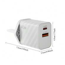 40W USB墙式充电器，双端口适配器，3.0 Type-C PD&QC快充墙式充电器，USB手机充电适配器 - 英規插(220-240V) - 查看 7