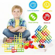 Juego Equilibrio Torre 48PCS Bloques de Construccin de Equilibrio de Descompresin Juegos Mesa perfectos para nios, Adultos Color 48 - Color 48 - Ver 5
