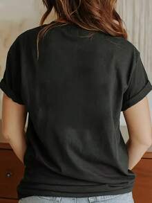 Chef Cooking Kitchen Apron Chef Hat Vegetables Utensils Pattern T Shirt Women Fashion Casual Top Food Lover Gift - 黑色 - 查看 3