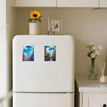 1 pezzo Calamita stile arte moderna di Tokyo, opera d'arte stampata 2D di famoso landmark mondiale, calamita da frigorifero di qualità da collezione, regalo unico, decorazione e organizzatore creativo per frigorifero e superfici metalliche con retro magnetico