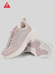 zulijian Foot Health Casual Comfortable Versatile Slip-On Contrast Color Flat Casual Walking Athletic Shoes, Lace-Up Soft Bottom Casual Shoes, Low-Top Outdoor Flat Shoes, Round Toe Low Heel Non-Slip Solid Color Elegant Soft Bottom Hiking Shoes, Ladies Low-Top Leather Athletic Skate Shoes - Pink - View 5