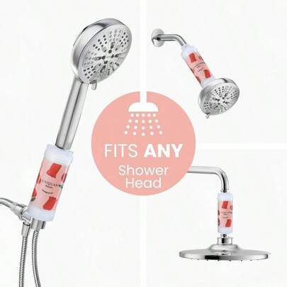 1pc Shower Head Filter, Bathroom Aromatherapy Spa, Vitamin C Infused Shower Filter, Removes Chlorine, Fluoride And Heavy Metals, Fits All Shower Heads, Essential For Home Bathroom Renovation, Shower Head Accessory, Home Decor, Bathroom Accessory, Water Purifier