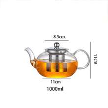 1pc Thick, Heat-Resistant, High Borosilicate Glass Tea Set With Steel Infuser, Transparent Flower Tea Pot - Transparent - View 13