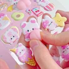 3D Cute Soft Buttocks Stickers, 3D Animal Stickers (Rabbit, Bear) For Kids, Random Color Handmade Decorative Phone Case Stickers