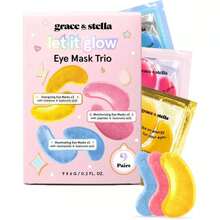 Grace & Stella Let It Glow Under Eye Masks Trio Gift Set - Gold, Pink, Blue - 9ct - 1 - Xem 1