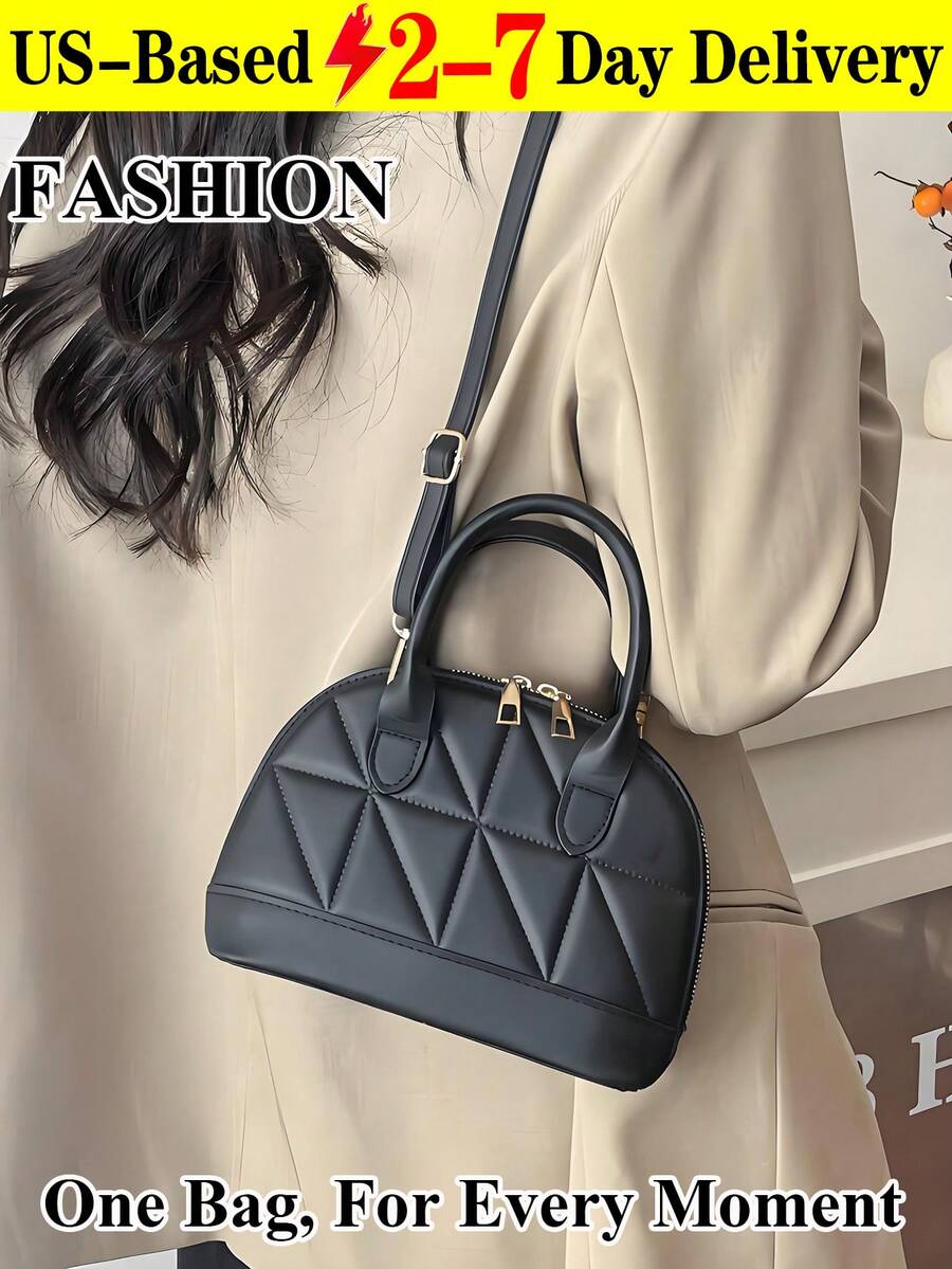 [US-Based Shipping]Classic Fashion Solid Color Quilted PU Leather Tote Bag, Women's Multifunctional Dome Tote Crossbody Bag, Simple Travel Vacation Handbag With Adjustable Shoulder Strap, Business Commuter Briefcase Shoulder Bag,Bolsos Para Mujer,Handbag,Designer Handbags,Crossbody Bag,Shoulder Bag, Women's Handbag, Women's Evening Bag, Lingerie Bag, Hundreds Of Tote Shoulder Bags, Crossbody Bags, Shell Bags Fashion Solid Color Soft PU Leather Shoulder Bag For Women, Casual Simple Large Capacity Carry On Campus Handbag Daily Commuting Bag, Retro Hobo Crossbody Bag Work Handbags, Female Messenger Bag Lightweight Satchel Bags For Holiday Gifts,Black Bag,Pumpkin,Autumn,Halloween,Fall,Christmas,Thanksgiving,Festival,Cyber Monday,Holiday,Gift,New Year,Snow,Winter,Warm,End-Of-Year,Party - Nhiều màu - Xem 1
