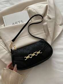 Túi xách đeo vai và túi tote màu tương phản thời trang, túi nhỏ - màu đen - Xem 2