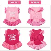 2 Piezas de Vestido para Mascotas, Falda para Cachorros, Vestido de Perro, Ropa de Verano, Ropa para Perros pequeos y Gatos OMG y ngel, Mediano - Amor y Ángel + S (Cuello: 9.4", Contorno: 15.7", Espalda: 10.2") - Ver 4