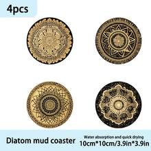 4/6/300 miếng lót ly bùn diatom họa tiết Bohemian cổ điển, lót ly cà phê, trang trí đa năng cho nhà ở và nhà hàng, quà tặng hàng ngày, trang trí bàn, trang trí tiệc theo chủ đề - Nhiều màu - Xem 11