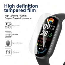 Compatible With Xiaomi Mi Band 10 9 Screen Protector 3pcs Hydrogel Film Anti-Scratch High Transparency Soft Film Flexible Cover Compatible With Xiaomi Mi Band 10 9 Smart Watch Full Screen Protection