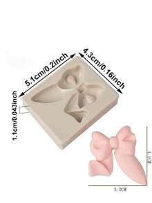 1pc New Silicone Mold Set - Bow Knot Combination, Suitable For Fondant Cake, Chocolate, Resin Crafts, Baking Tools, Cake Decorations, Valentine's Day Decor, Bow Knot Mold For DIY Resin, Wax, Glue - Light Grey - View 7