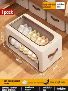 Cajas apilables de algodón y lino para zapatos, cajas de almacenamiento y exhibición, cajas de cajón para zapatos de algodón y lino, estantes para zapatos, armarios para zapatos, colocación separada, adecuado para exhibición y almacenamiento en oficina y hogar, cajas para zapatos, transparente, negro