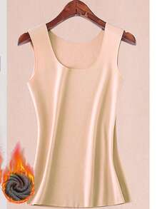 Women's Thermal Vest, Seamless Thick Thermal Lining, Warm Undershirt, Base Layer For Autumn/Winter