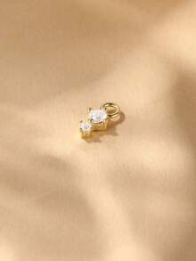 SereneSpark 1PC Moon And Star Dangle Charm, Celestial Hoop Drop Charm With Tiny Diamond, Dainty Helix Tragus Conch Cartilage Piercing Charm