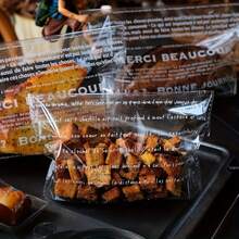100个自封袋 - 小号 (15x20厘米) / 大号 (15x25厘米) - 透明，带法文文字 - 多用途食品保鲜袋，适用于烘焙食品和水果 - 彩色 - 查看 12