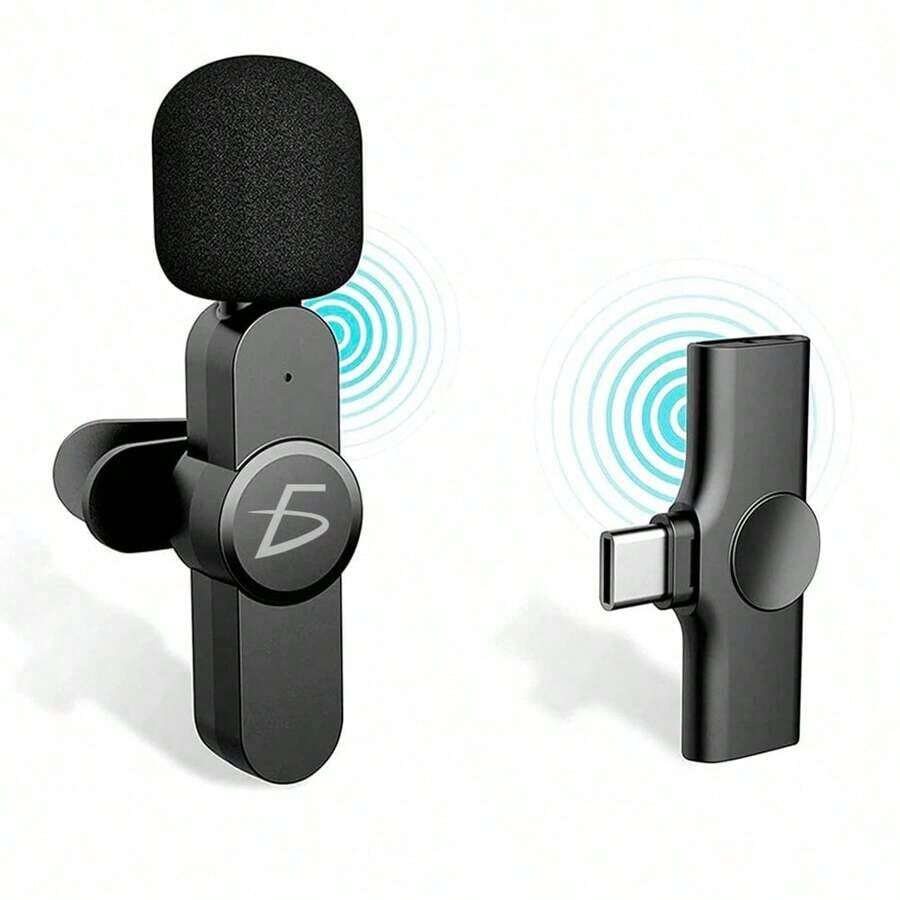 Micrófono Lavalier Inalámbrico para Teléfonos Android - Negro - Ver 1