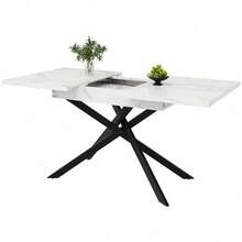Dining Tables - White+Black + MDF+Metal-1 - View 11