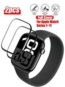 2pcs Ceramic Soft Screen Protectors Compatible With Apple Watch Series 1-11 (42mm/46mm), SE, 8, 7, 6, 5, 4, 3, 2 Gift For Birthday, Family, Friends Watch Screen Protector, Watch Cover, Watch Accessories Waterproof Shockproof Anti-Fall Anti-Fall Scratch Resistant Anti-Fingerprint Full Cover - Clear - View 16