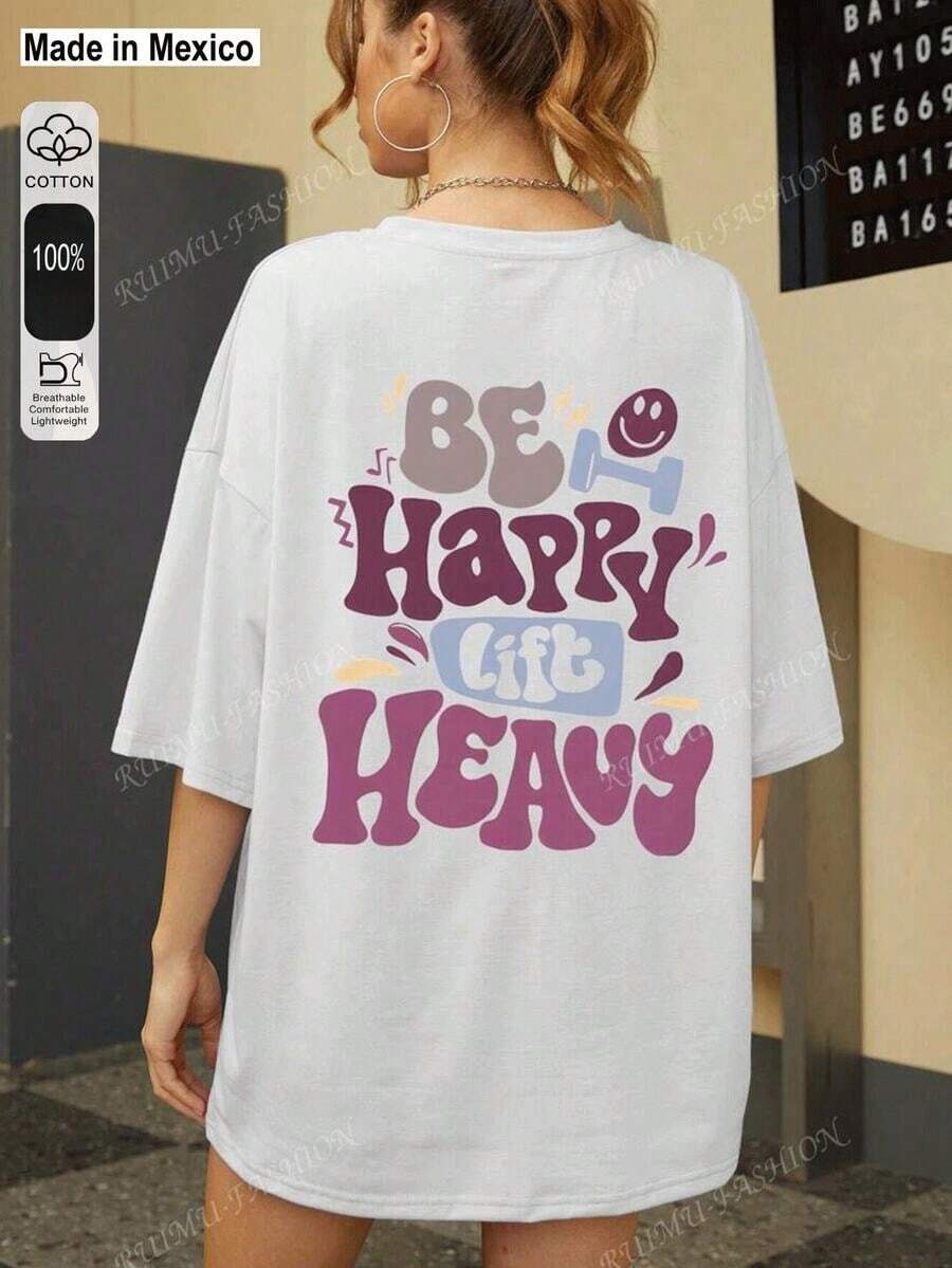 Regalo interesante para entusiastas del fitness, camiseta de fitness, divertida camiseta gráfica de levantamiento de pesas, diseño de cuello redondo de manga corta, clásica blanca, adecuada para uso diario casual, entrenamiento, todas las estaciones - Blanco - Ver 1