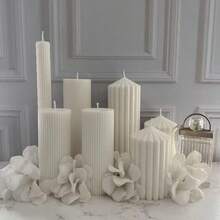 1支罗纹柱形蜡烛 - 2支6英寸罗纹蜡烛，大豆蜡香氛蜡烛，适用于婚礼、卧室、生日、情人节及其他场合