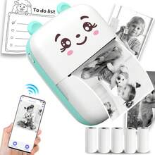 Printer,Portable Printer Sticker Maker,Mini Study Thermal Printer For Phone Photos Pattern Kids Gift,Suitable For Smartphone Portable Thermal Printer,Used For Notes,Diary DIY,Children's Gifts,Learning Graphics,Anatomy Maps,Photos,Student Sticker Printer Christmas Birthday And New Year Gifts
