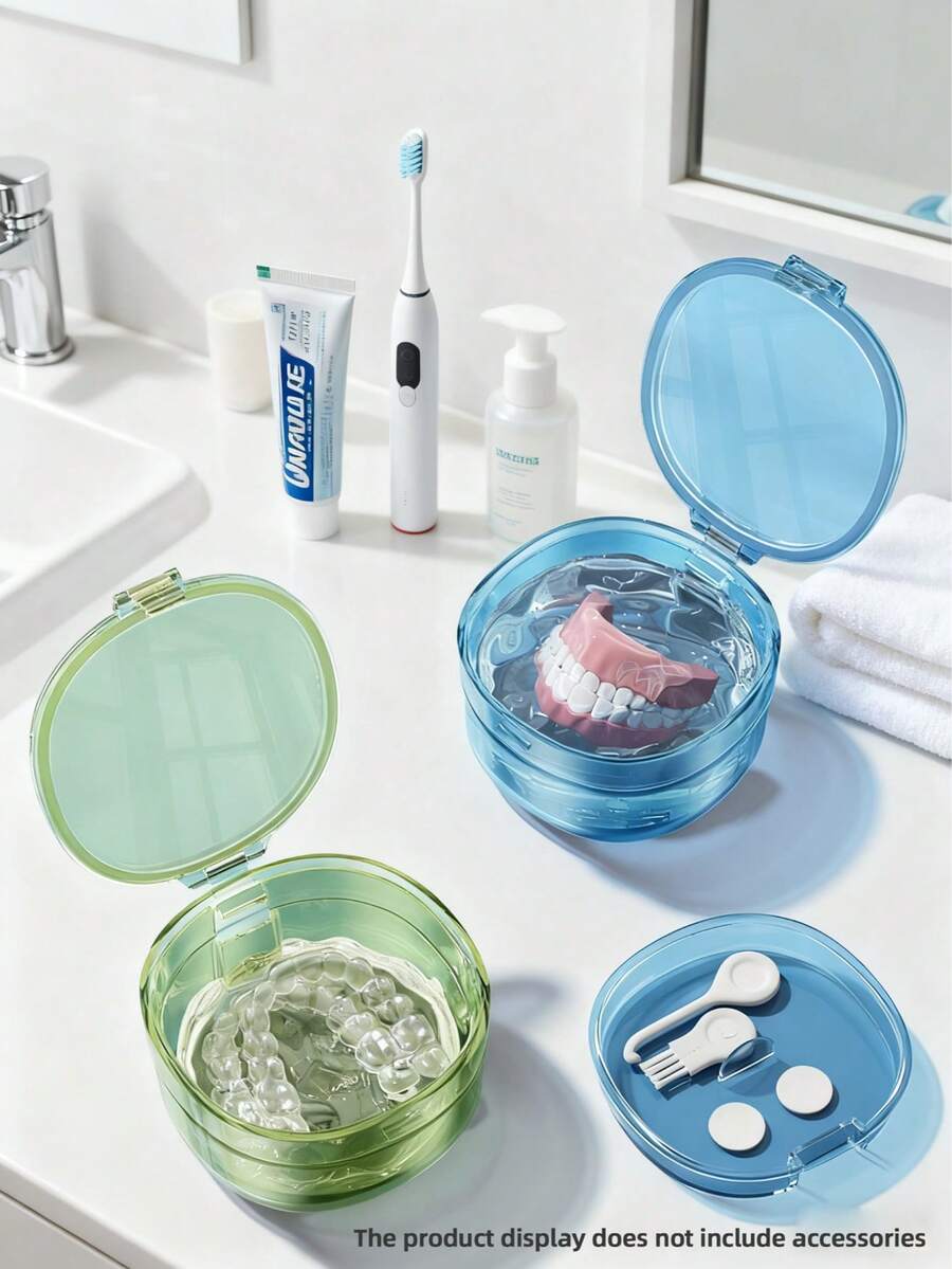 Hộp đựng dụng cụ chỉnh nha tiện lợi, Hộp đựng dụng cụ chỉnh nha vô hình, Hộp vệ sinh tiện lợi, Thiết kế thoát nước, Thích hợp cho gia đình, ngoài trời và du lịch