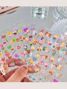 1000pcs Cute Mini Decorative Stickers, Korean Style, Adorable For Notebooks, Nail Art, Phone Sticker Books, Candy Water Drop Stickers - Multicolor - View 5