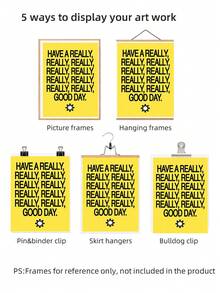 1幅无框“祝您愉快”墙饰，简约励志语录印刷品，积极能量海报，适用于卧室、办公室和客厅，美观家居装饰礼品，男女皆宜 - 彩色 - 查看 6