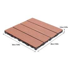 Baldosas de plástico entrelazadas para terraza, paquete de 9, adoquines impermeables para exteriores, para patio, jardín, porche, patio, para todo tipo de clima, color café - Café integral - Ver 5