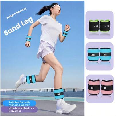 一对全新可调节脚踝负重片，男女皆宜，可作为户外跑步、瑜伽、健身房锻炼和力量训练的配件。是节日礼物、圣诞节和万圣节的理想之选。