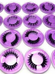 10/16/21 Pairs Fluffy&Thick 3D False Eyelashes With Glitter Paper Box,Lashes Bulk Christmas Gifts,3D Cat Eye Eyelashes Natural Soft,Protable, Makeup Manga Lashes,Dramatic Messy Mink Lashes Wispy, Individual Package Faux Mink Lashes Wholesale - 黑色 - 查看 4