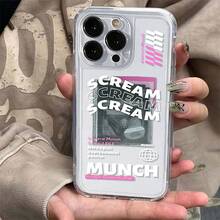 Funda de Teléfono Transparente de TPU con Patrón de Crema de Edvard Munch, Adecuada para  17 Air Pro Max,  16, 15, 14, 13, 12, 11, XS, XR, X, 7, 8, 12/13 Mini Plus Pro Max SE, Perfecta para Cumpleaños o, Accesorios Tecnológicos para Regalos, Funda de Teléfono Artística, Estilo Impresionista, Diseño de Edvard Munch, Material TPU Flexible, Escenarios de Uso, Entusiastas de Accesorios Tecnológicos - Colores mixtos - Ver 7