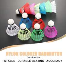 10pcs Colorful Feather Shuttlecocks, Plastic Badminton Shuttlecocks For Beginner Practice, Random Color - Multicolor - View 3