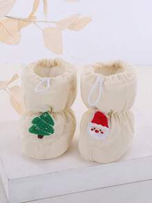 أحذية شتوية دافئة للرضع، أحذية رضع ذات قاع ناعم مع بطانة حرارية، مقاومة للبرد - بيج - مشاهدة 4