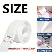 4 Pieces Thick Waterproof Self-Adhesive Toilet Sealing Tape - No Tools Required DIY Installation, Long-Lasting Non-Yellow Plastic Pipe Joint Leak-Proof Stickers, Suitable For Shower Floor Repair (Easy Repair), Leak-Proof Seamless Seal, Durable Adhesive, Home Maintenance Solution - White - View 2