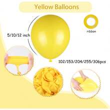 Żółte balony imprezowe, 5/10/12 cali, żółte balony lateksowe, wypełnione helem, na ujawnienie płci dziecka, urodziny, ukończenie szkoły, wesele, wieczór panieński, wiosenną dekorację z motywem pszczółki (ze wstążką) - Żółty - Zobacz 4